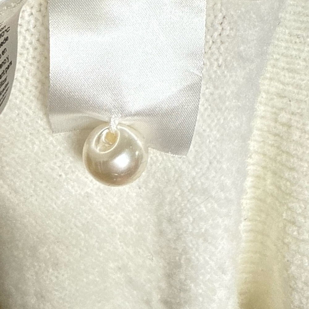 H&M Cream Pearl Button Cable Knit Cardigan Cozy Soft Grannycore Academia - Picture 6 of 6